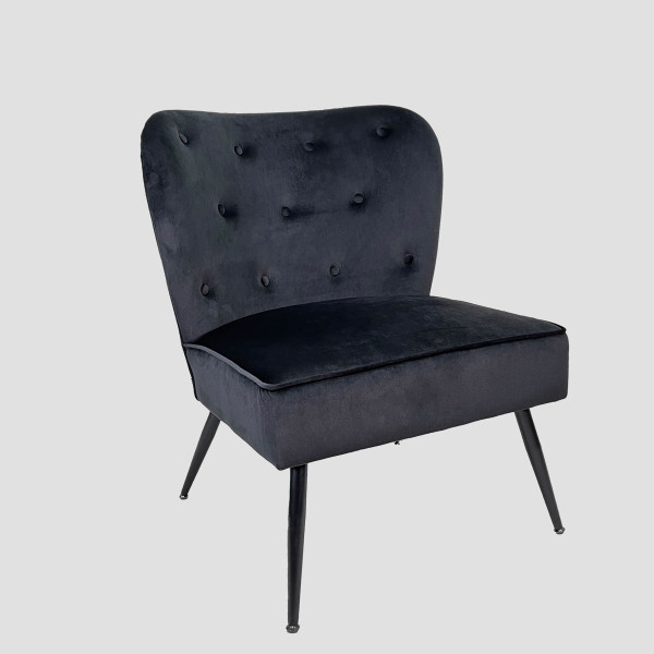 Fotel ELOYA czarny 71x75,5x86 cm HOMLA