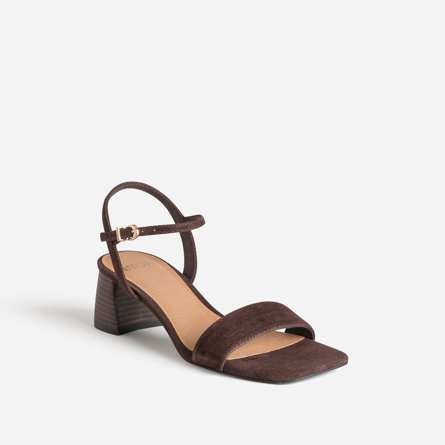 Sandale marron cuir velours