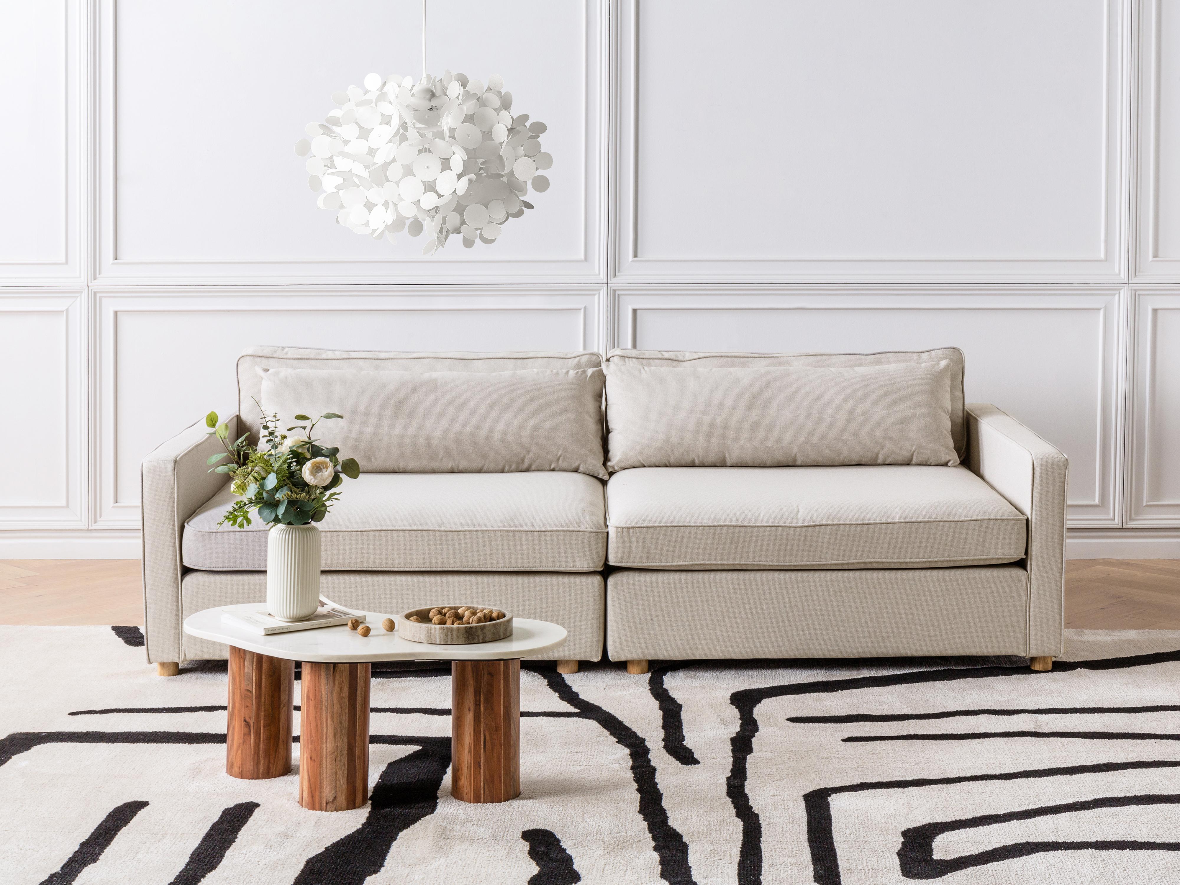 Sofa 3 Seater VINSTRA Fabric Beige