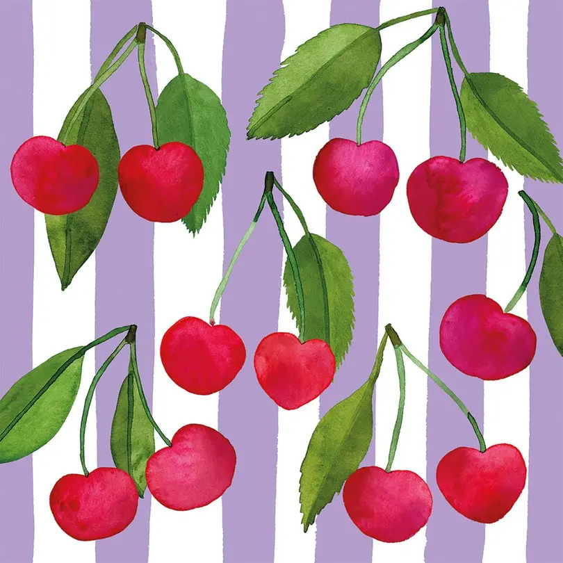 Serviette 20er-Set Cherry & Stripes