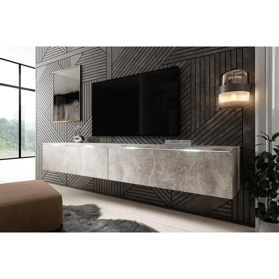 Meubella - TV-Meubel Dixon - Betonlook - 180 cm