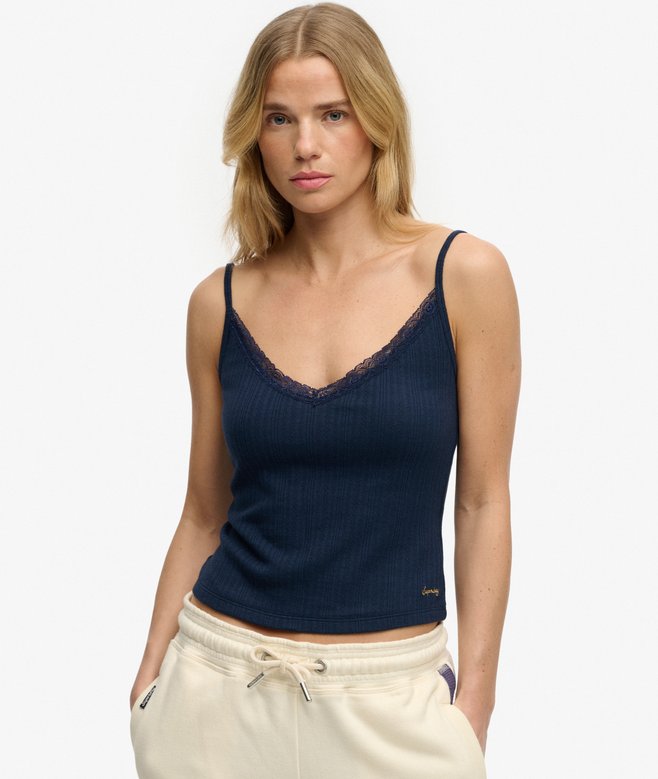 Athletic Essentials V Neck Pointelle Cami Top