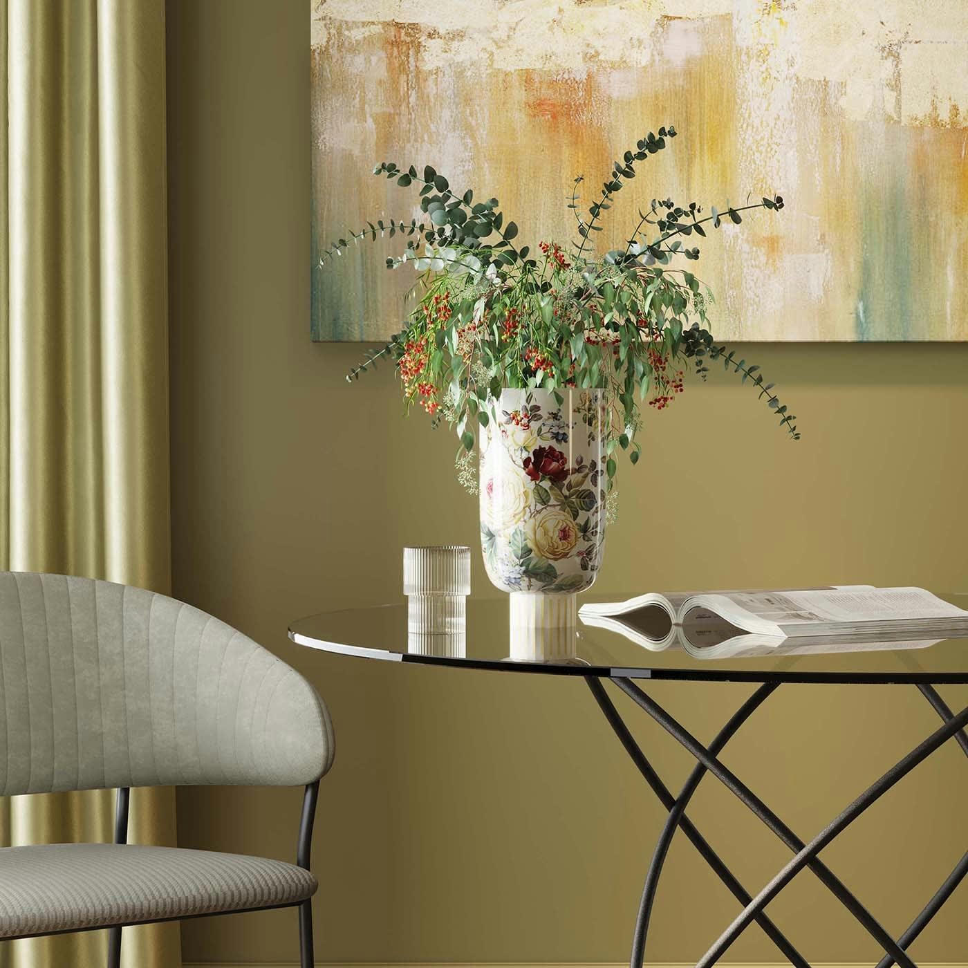 BLOOMING - Vase fleurs en céramique blanche H27