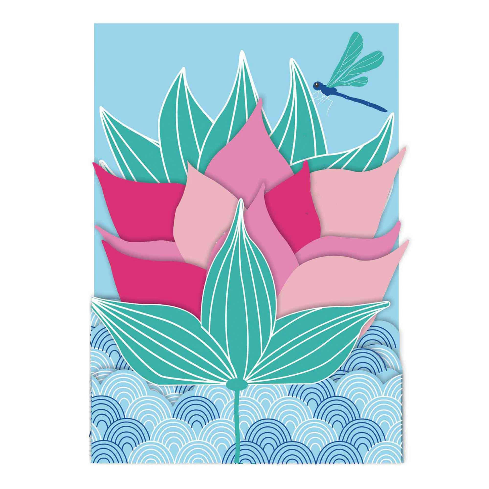 - Carte pop-up 3d fleurs de Lotus