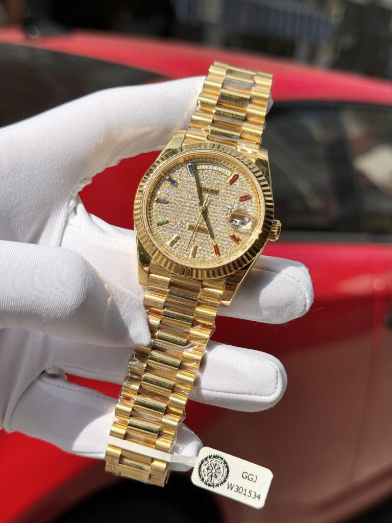 Rolex Day-Date YG Plated Diamond Dial 40mm Super Clone