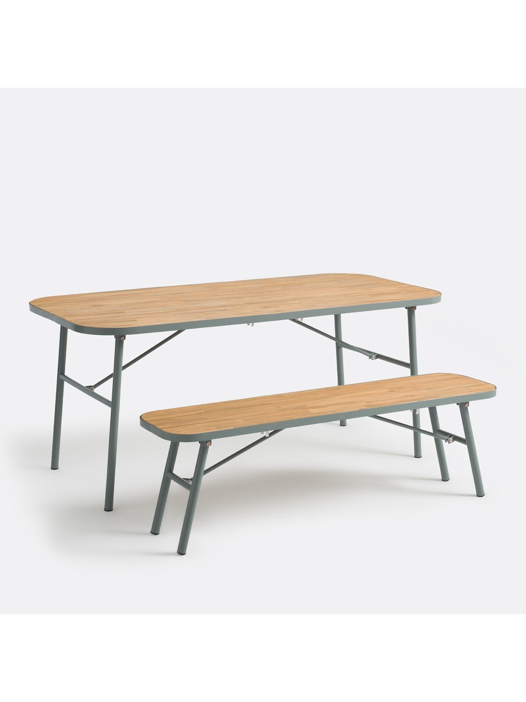 La Redoute Intérieurs Acacia Green Hanso Steel Garden Table
