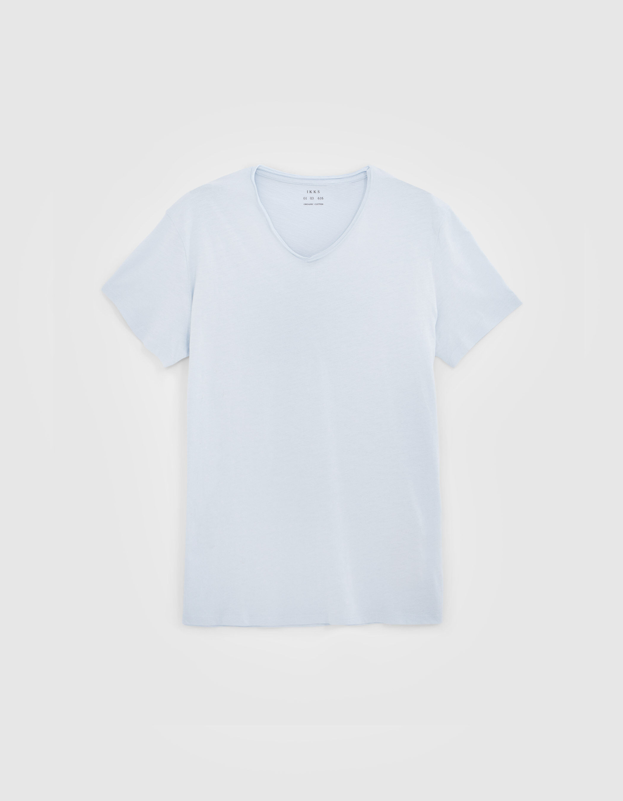 T-shirt L'Essentiel ciel coton bio encolure V Homme