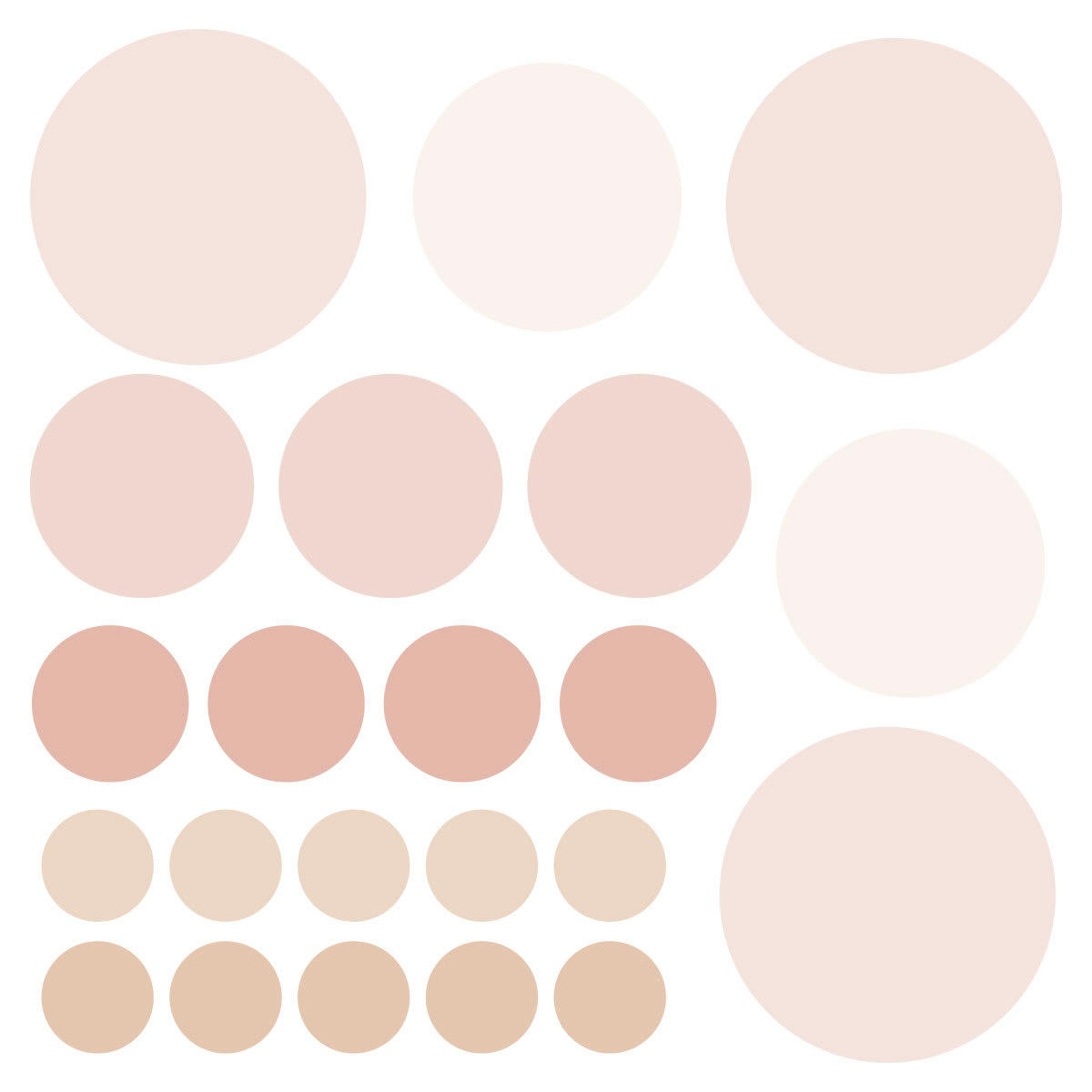 CIRCLES1 - Stickers mureaux en vinyle rondes mix rose et beige
