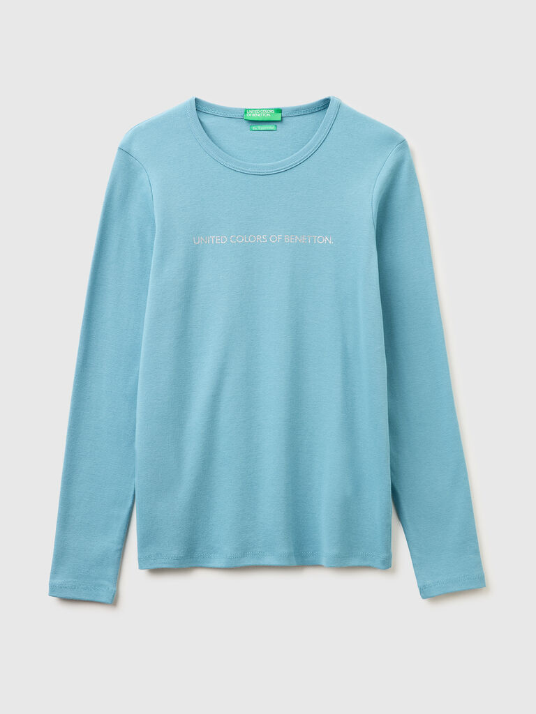 Long sleeve t-shirt with glitter logo