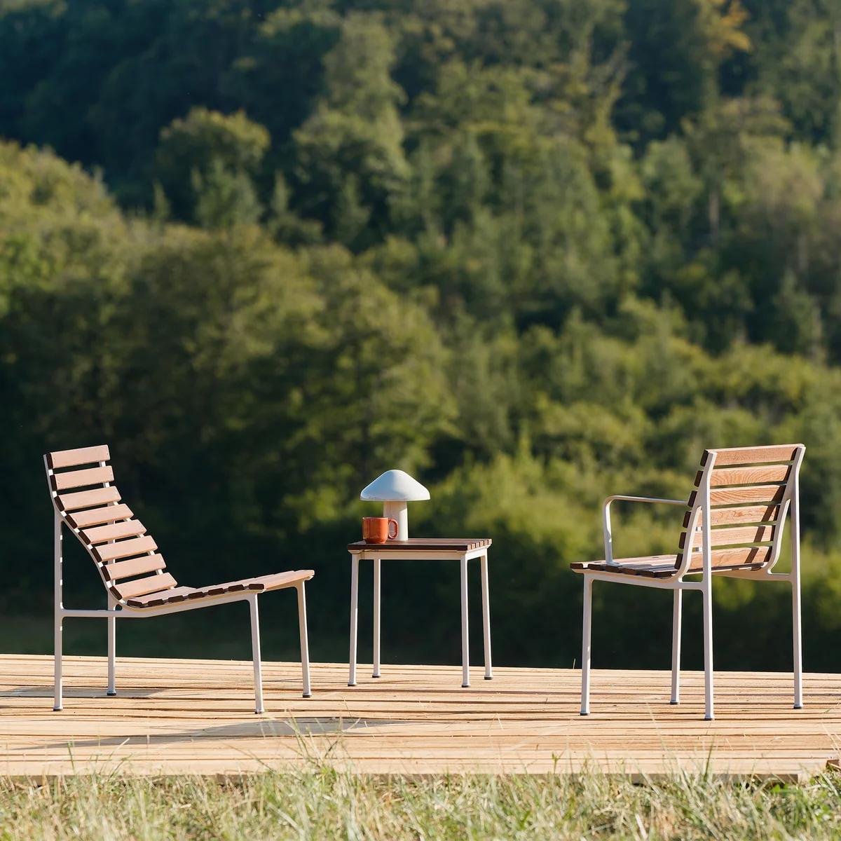 HAY - Traverse Outdoor Lounge Stuhl, Aluminium / Esche geölt