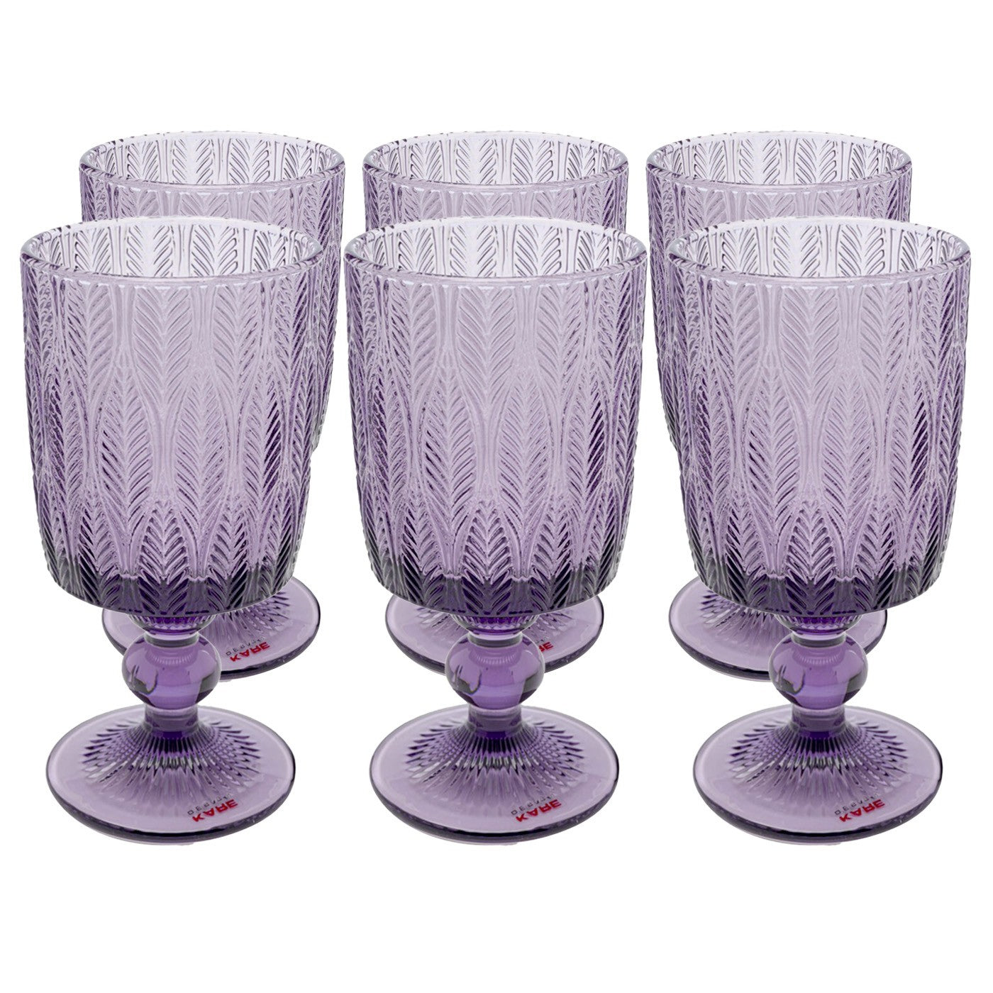 Wijnglazen Fogli paars (6 set) Kare Design