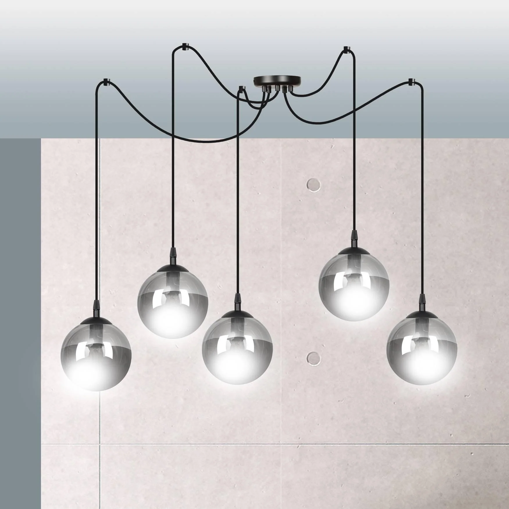 5-lichts hanglamp Cristiano