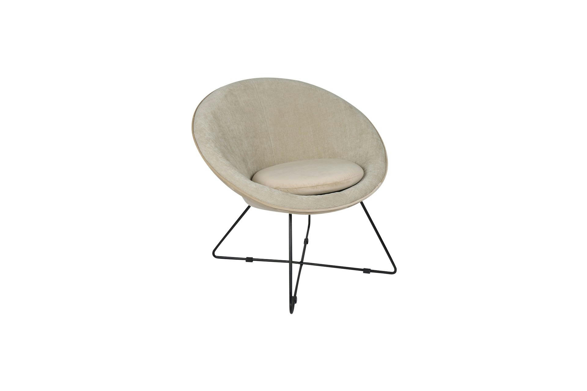 GARBO - Fauteuil en velours beige