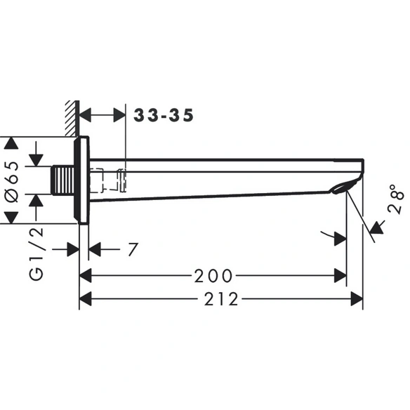 Wanneneinlauf »Rebris S«, T: 220 mm, matt
