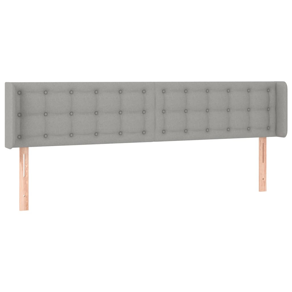 Wezgłowie Szary 203 x 16 x 78/88 cm Tkanina vidaXL