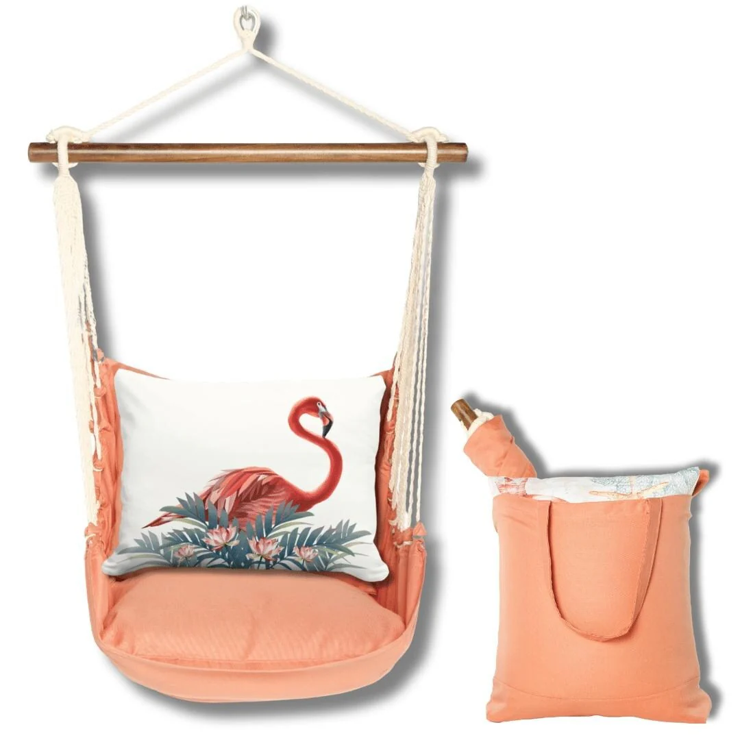 Magnolia Casual Swing Set 4 piece - Living Coral w/ Vivid Flamingo Pink