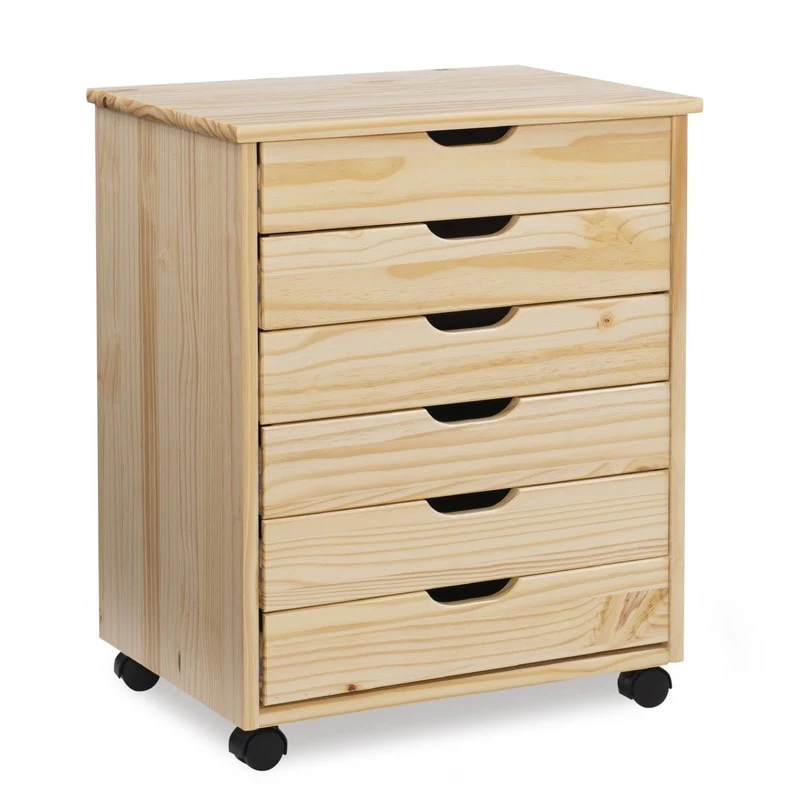 Bridgton 6-drawer Wide Rolling Storage Chest Cart