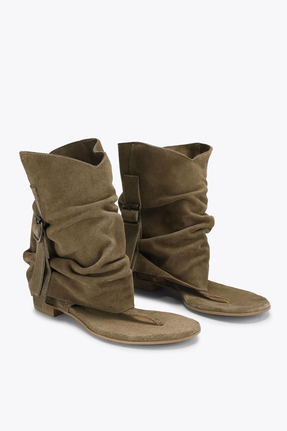 STEVE MADDEN Dorado Taupe Suede' Suede Sandals