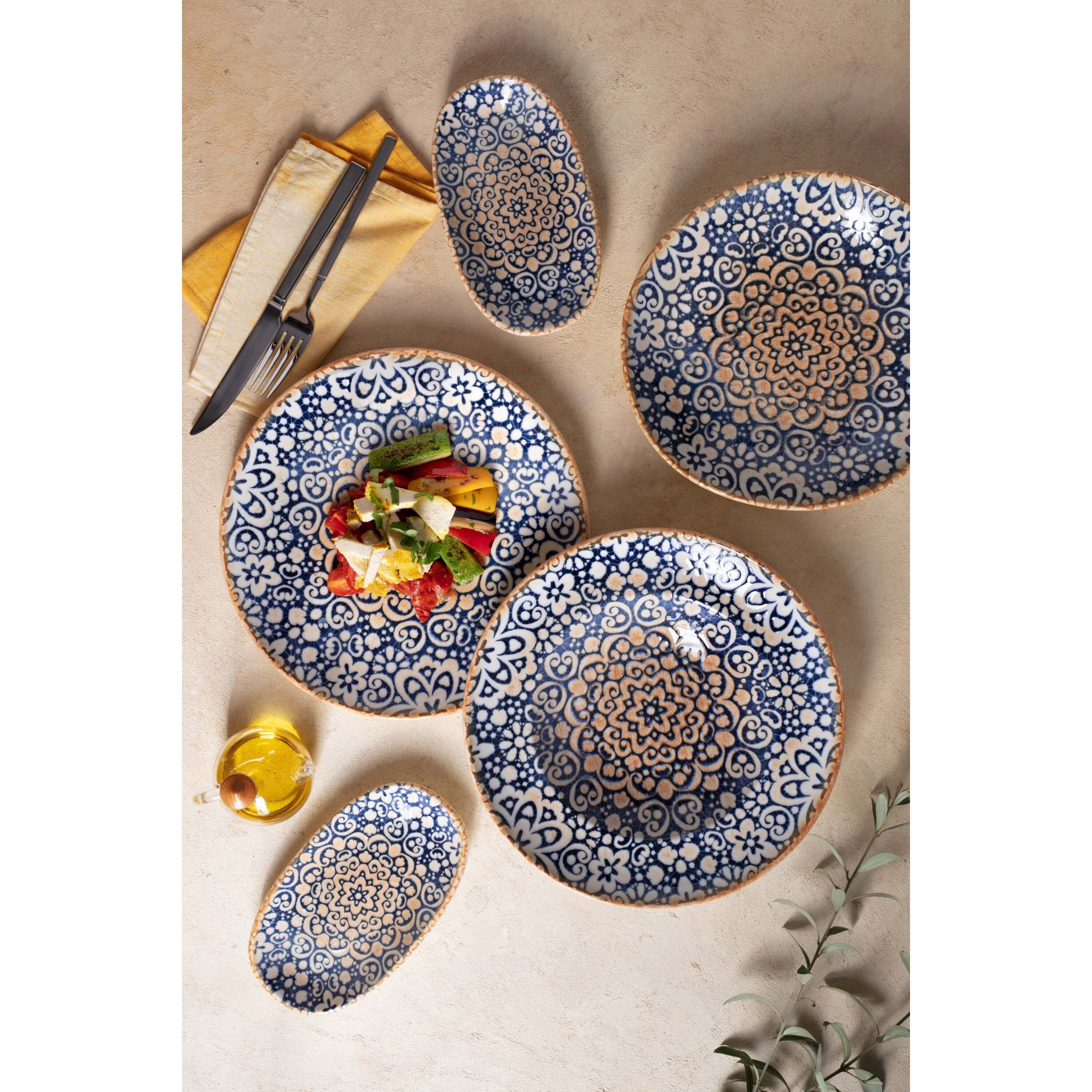 Bonna Serveerschaal - Alhambra - Porselein - 15x8.5 cm - set van 4