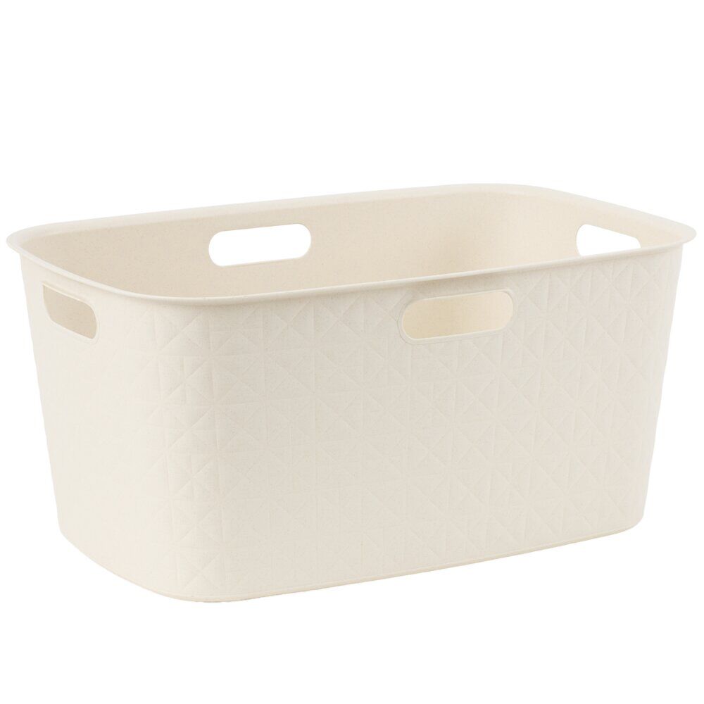 Panière à linge 45L rectangulaire avec poignées L59X38XH27 cm beige