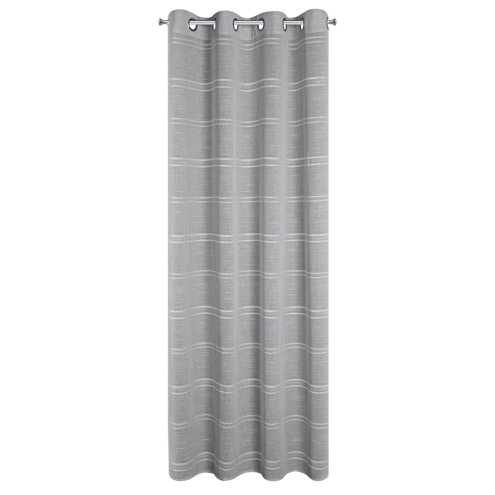Firana ARCADIA 140x250 cm biała ze srebrnym deszczykiem i przelotkami