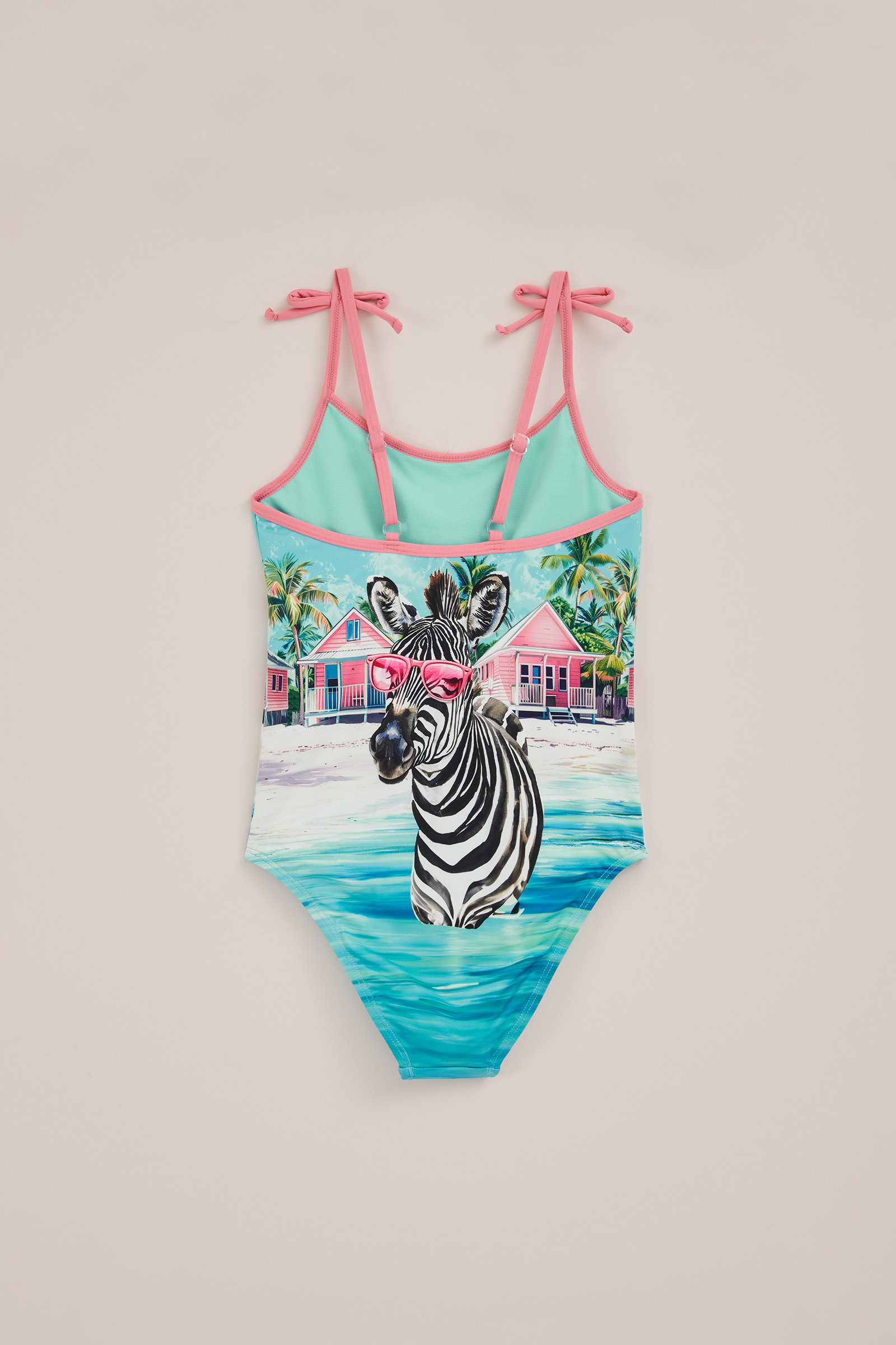 Meisjes badpak met print en strikdetails