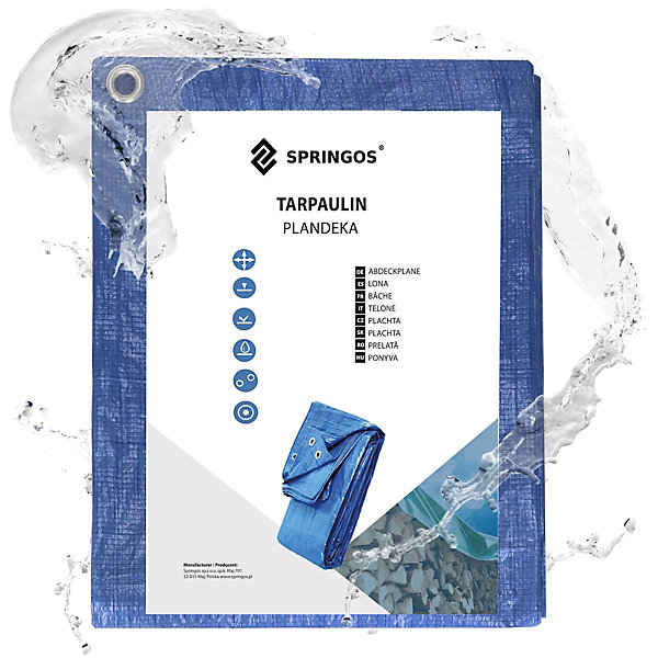 Bâche 3 x 5 m feuille de protection bleue épaisse 60 g/m²