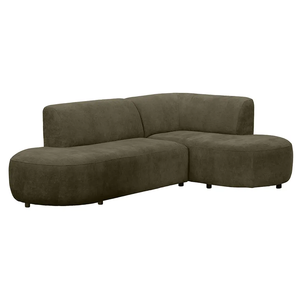 Hoekbank Luna rechts - stof Rebel - groen