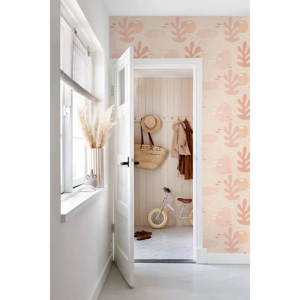 ESTAhome behang koraal zacht roze - 50 x 900 cm