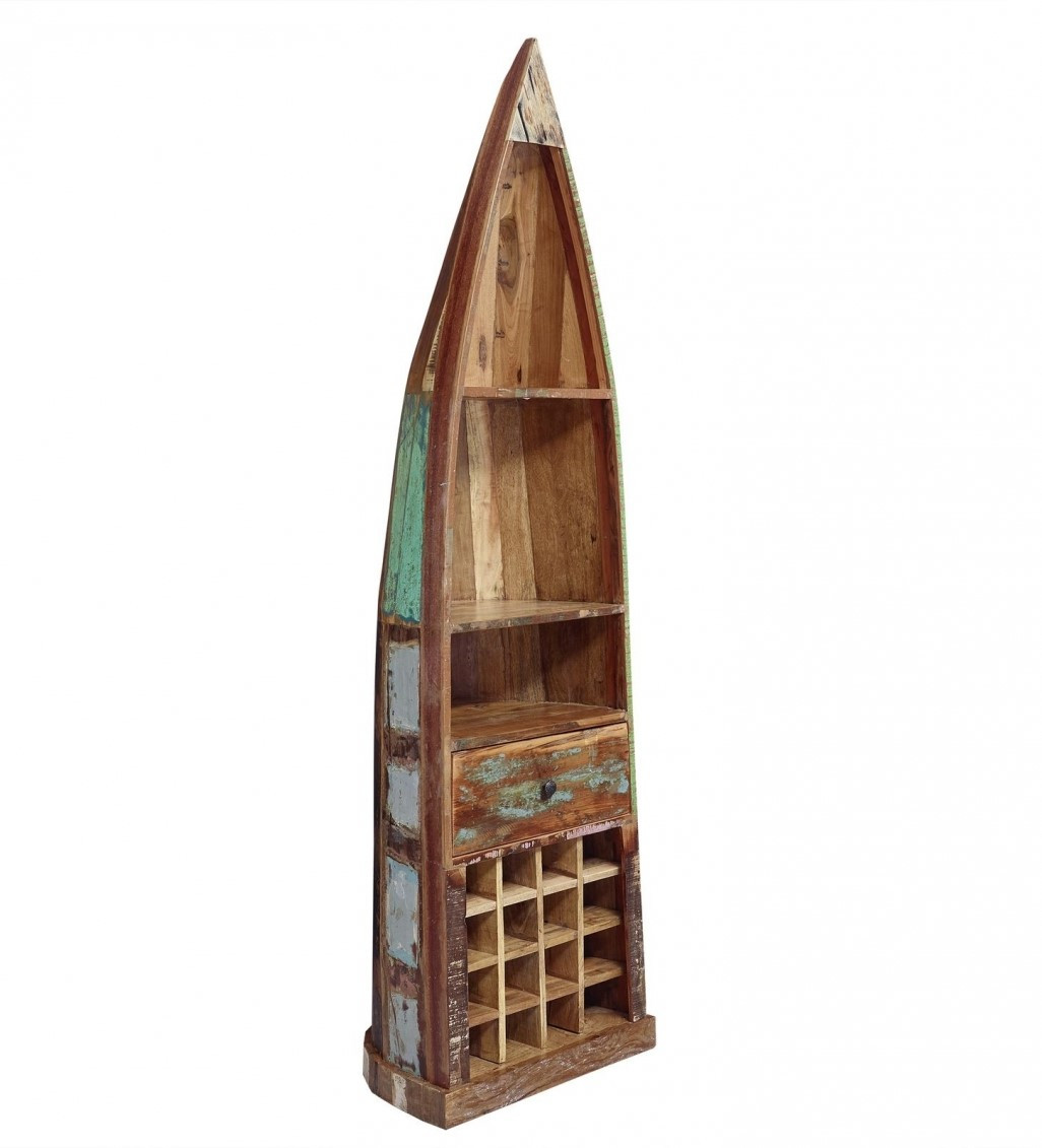 SPIRIT Regał / Winiarka#120 Drewno z odzysku 58x45x204 cm