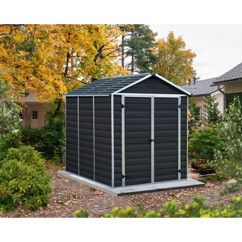 Abri de jardin en résine Skylight gris foncé 1,85 x 2,29 x 2,17 m CANOPIA