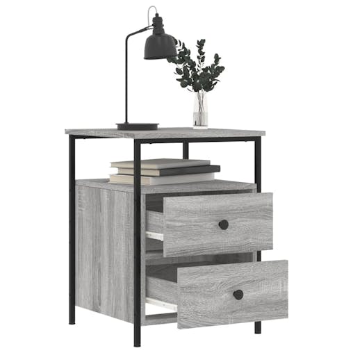 NNEVL Bedside Cabinets 2 pcs Grey Sonoma 44x45x60 cm Engineered Wood