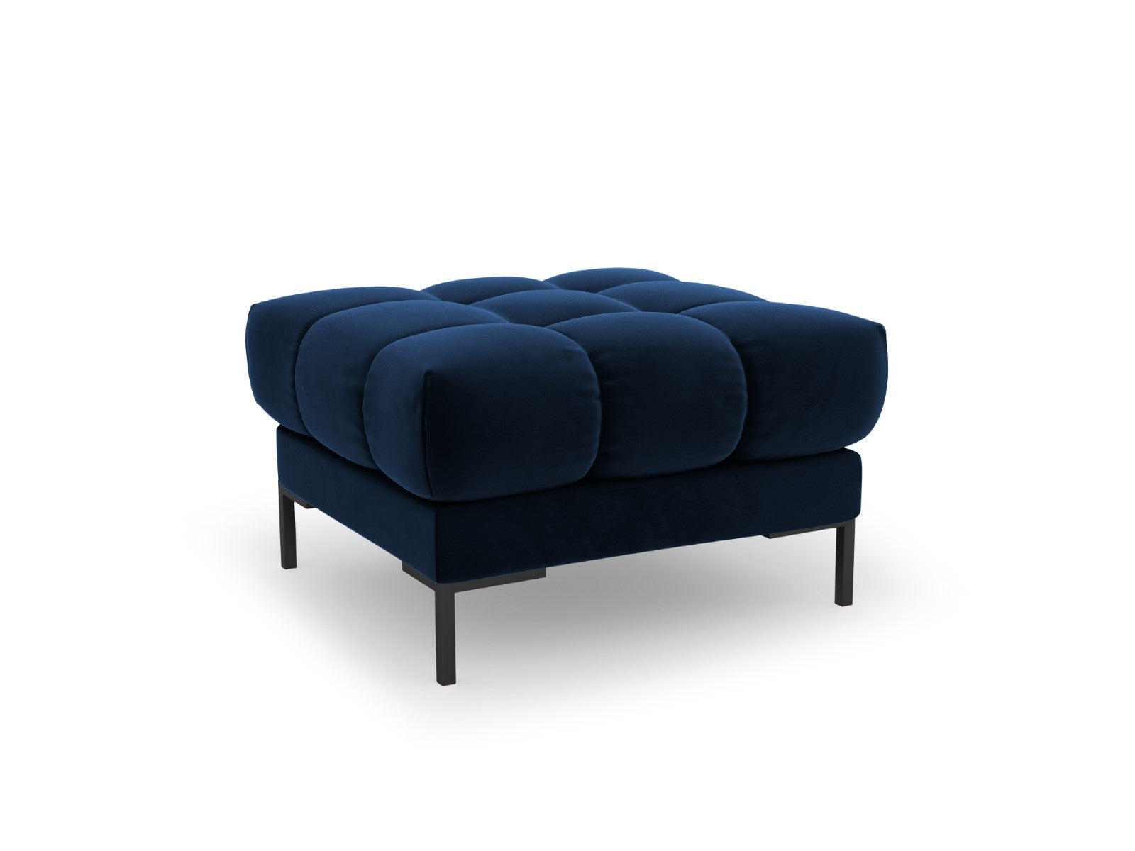 Cosmopolitan Design Poef Bali flueel, koningsblauw - 60x60x41cm
