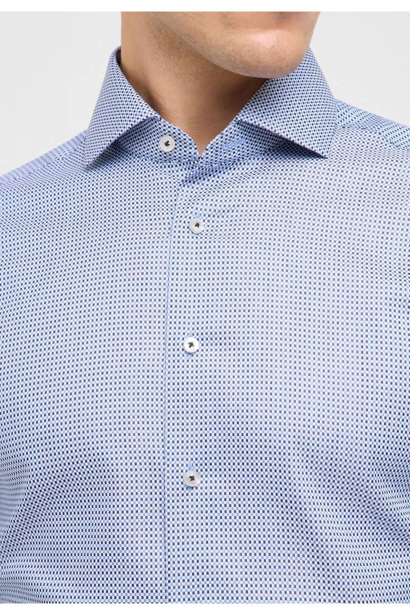 ETERNA 1863 Slim Fit Hemd blau, Strukturiert