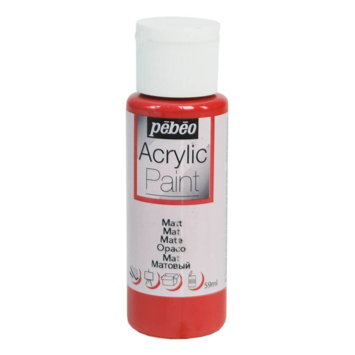 Pebeo Brick Red Matt Acrylic Craft Paint 59ml