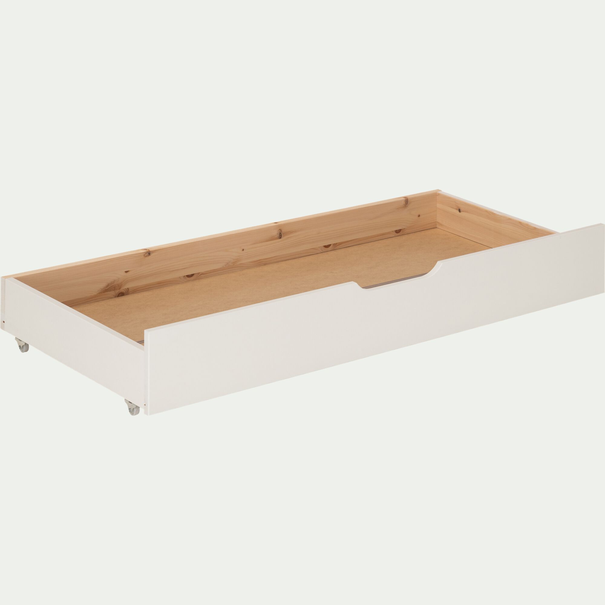 LOTTE - Tiroir sous lit en pin massif - blanc
