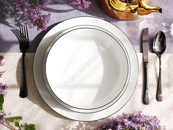 Serwis obiadowy na 12 osób (40el.) Bogucice - Base Black 1227