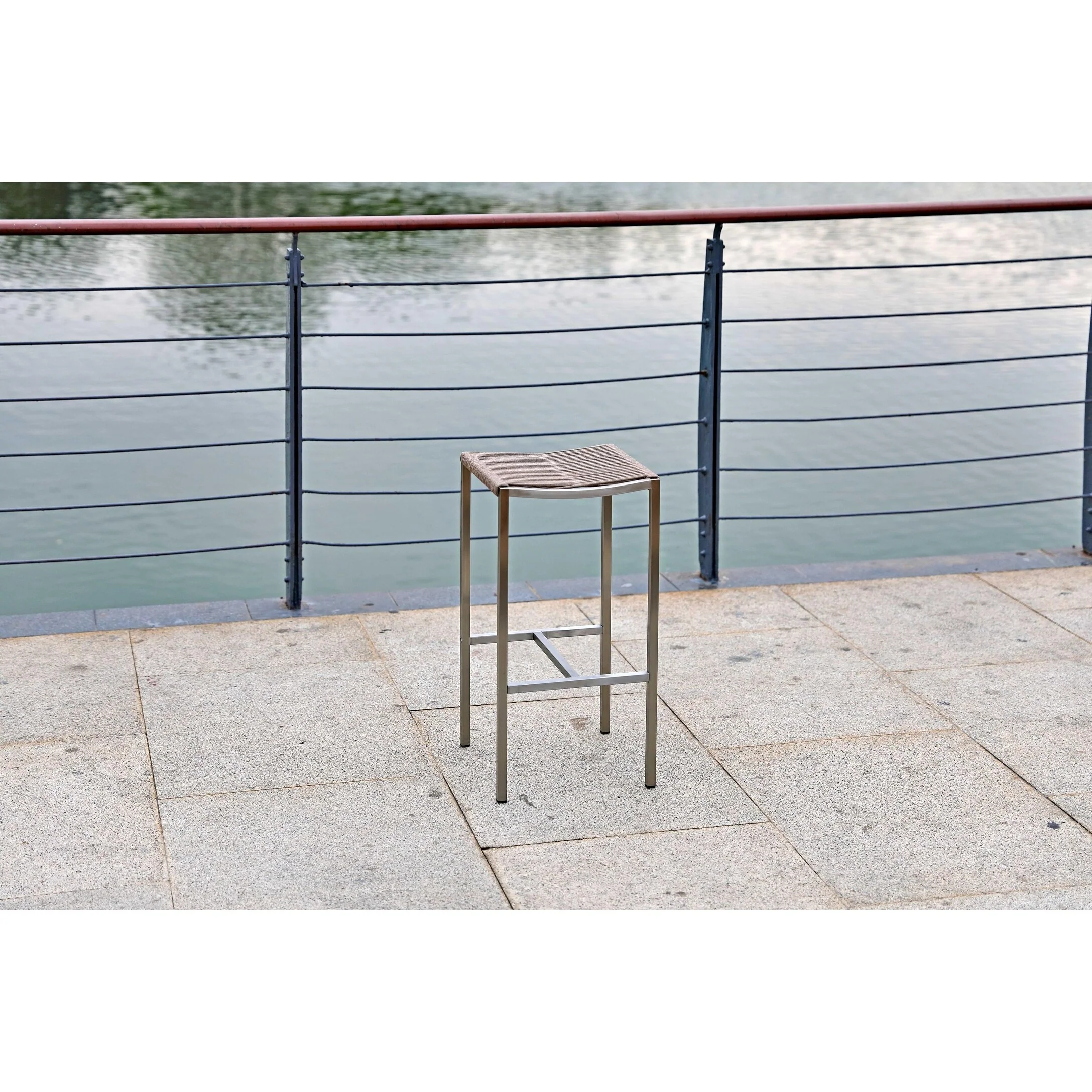 Set of 4 Stainless Steel Square Bar Stool