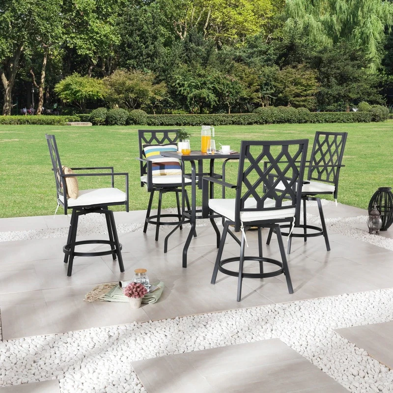 Patio Festival 4-Person Outdoor Bar Height Bistro Dining Set