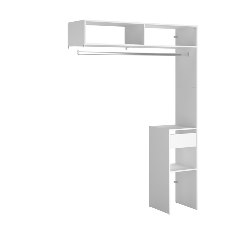 Placard Combi blanc 140 x 40 x 203 cm EKIPA