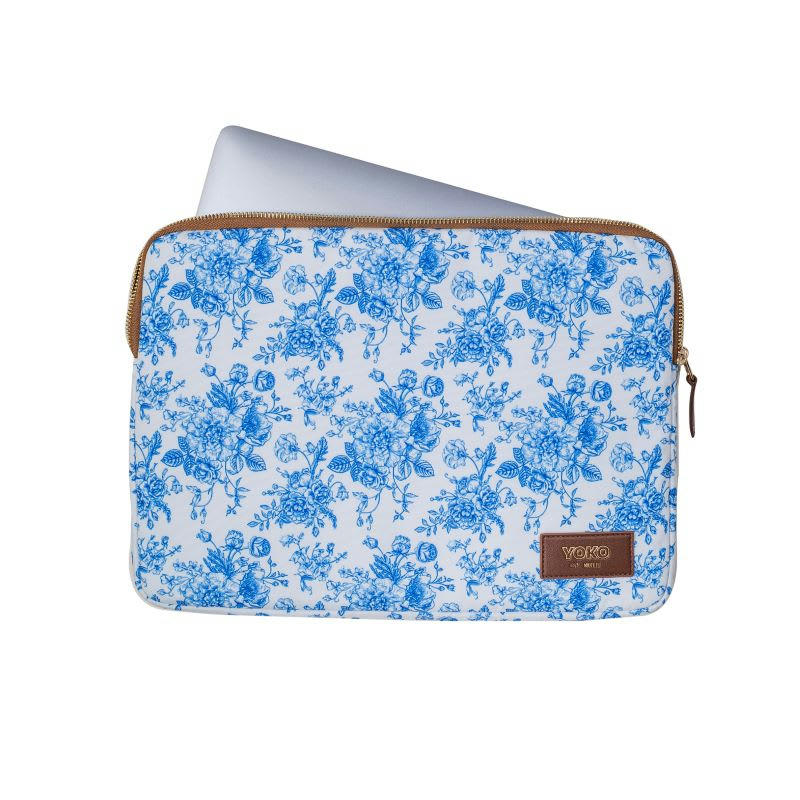 TOILE DE JOUY - Housse d'ordinateur 13 & 14 pouces Toile de Jouy RPET Bleu