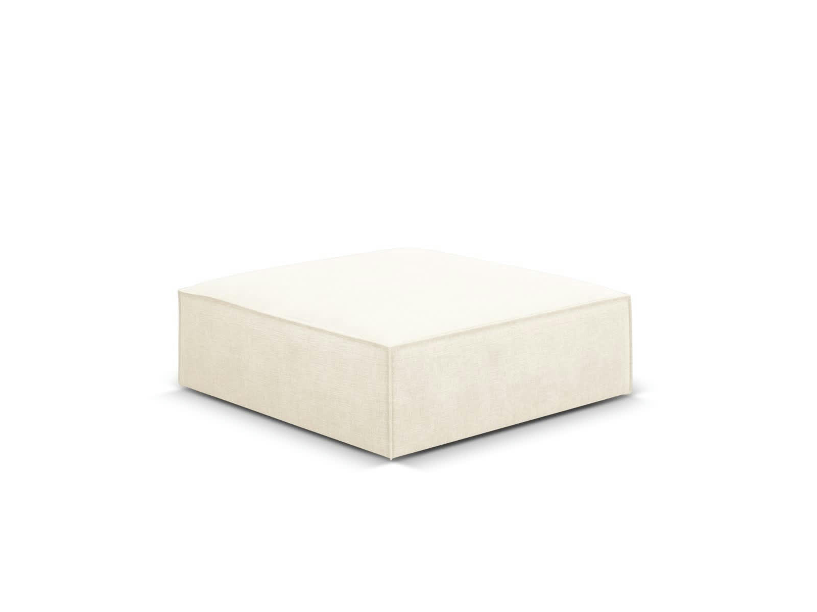 KAELLE - Pouf 1 place en tissu chenille beige clair