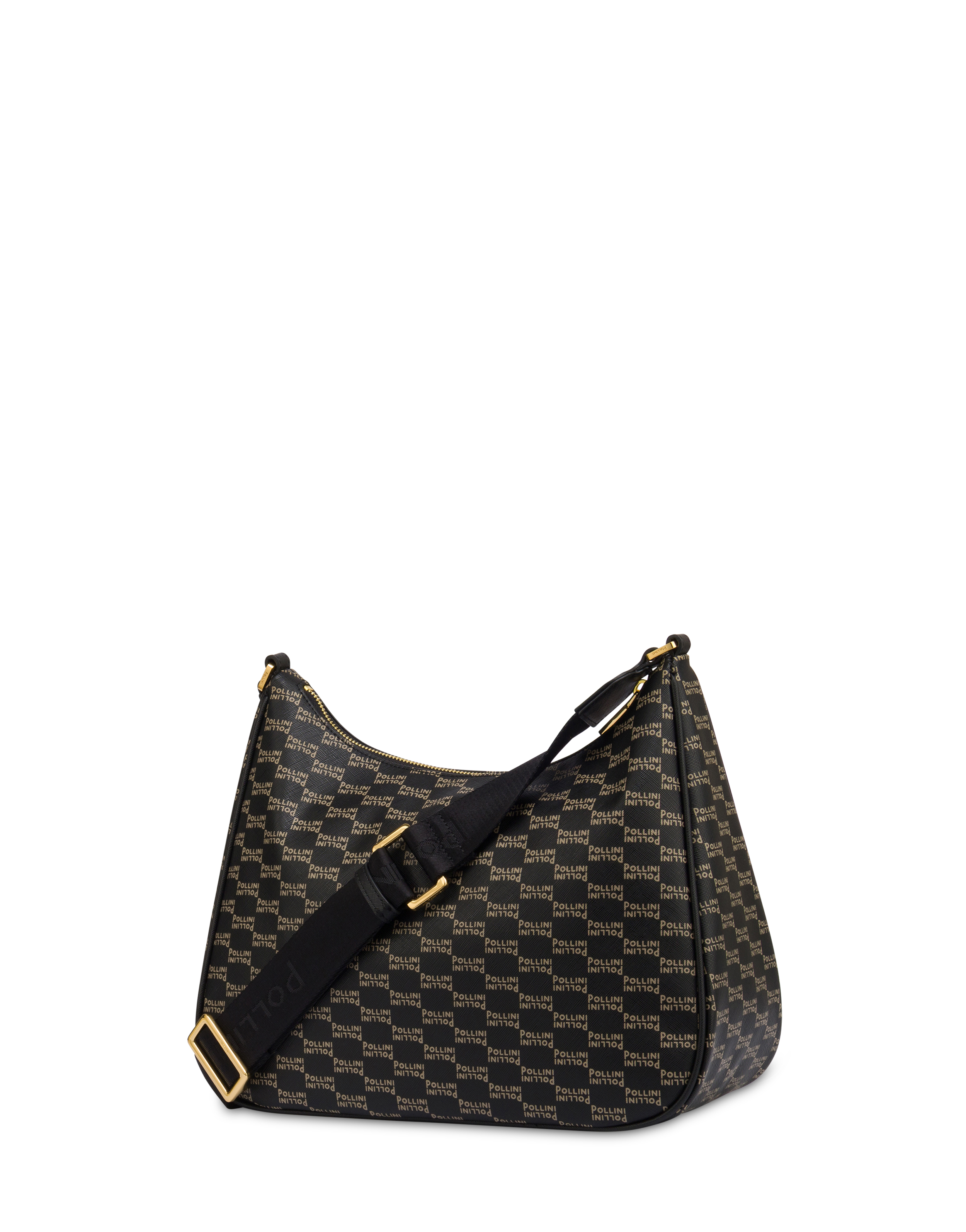 Borsa A Spalla Iconic In Saffiano Pu Stampato Nero/taupe
