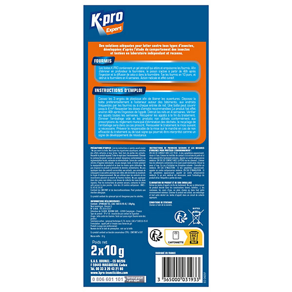 Boîte appat fourmis Kapo Expert 2 x 10g