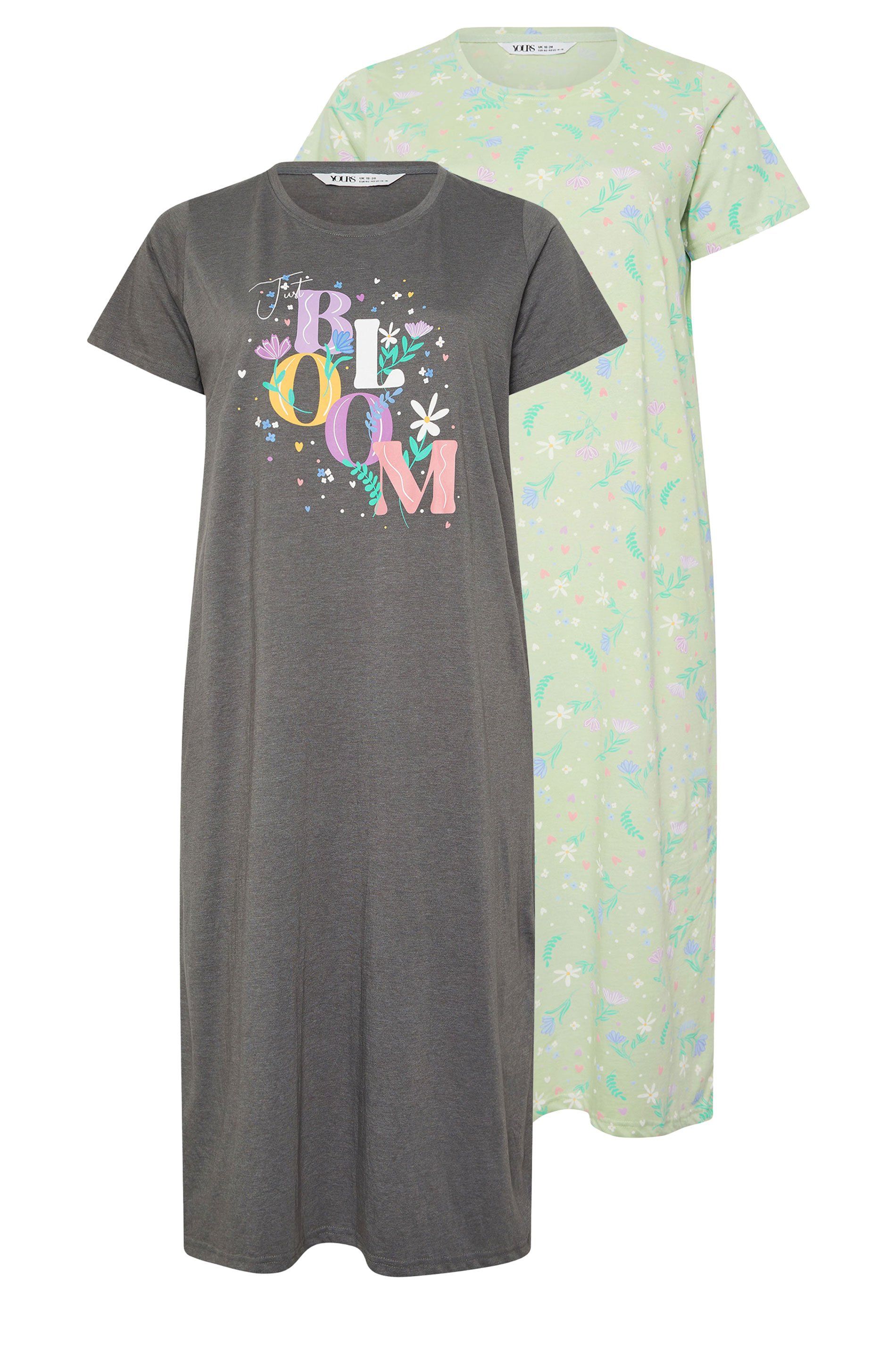 Yours 2 Pack 'Bloom' Midaxi Nightdresses