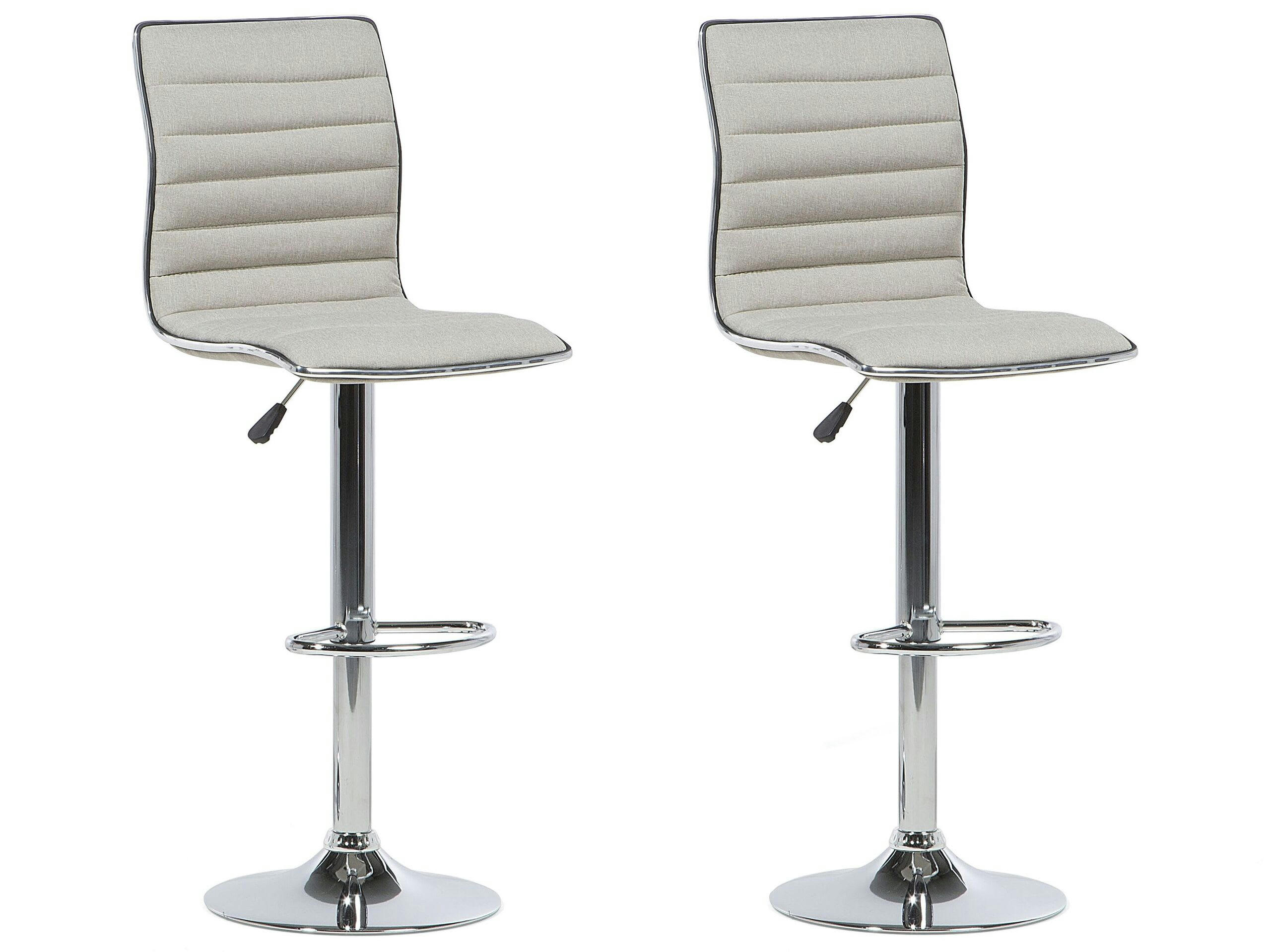 LUCERNE - Lot de 2 chaises de bar en tissu beige