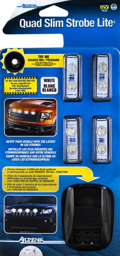 Alpena Quad SlimStrobe Lights, White