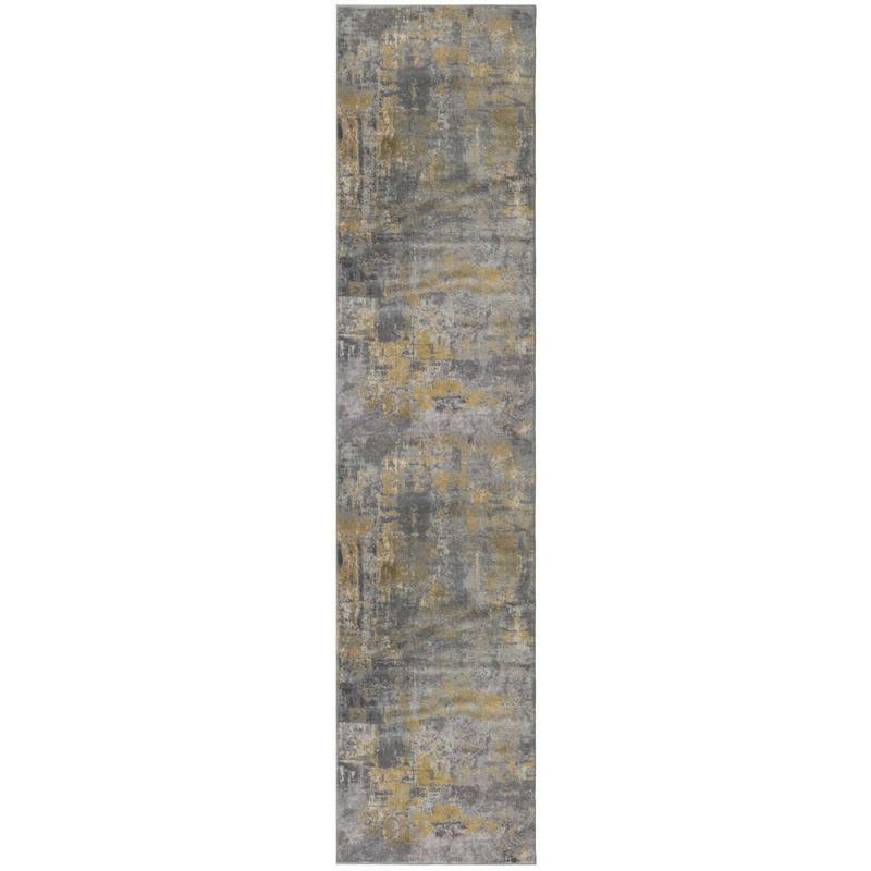 WONDERLUST - Tapis design gris et ocre Cocktail 80 x 300