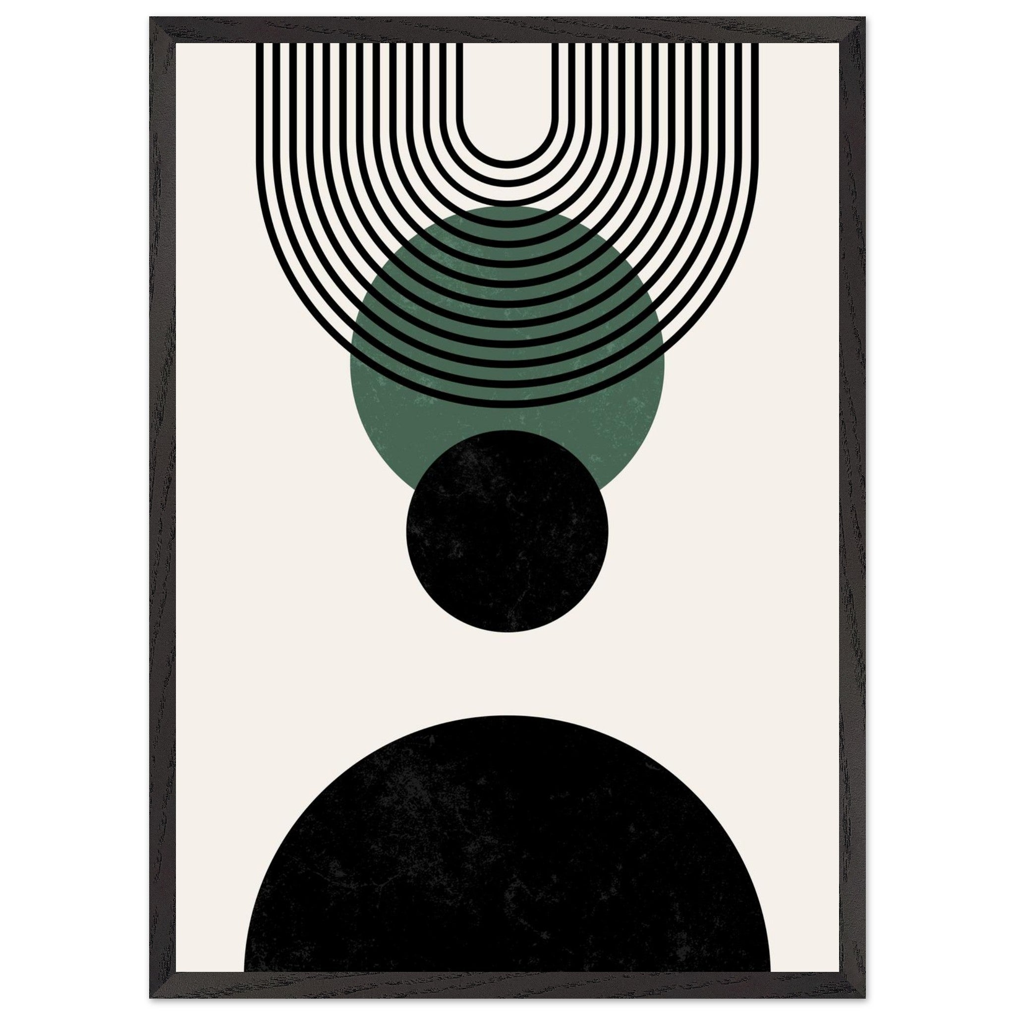 Artfulprints Poster met Lijst Boho wall art - Boho arches  - 50x70 cm - Zwart / Wit