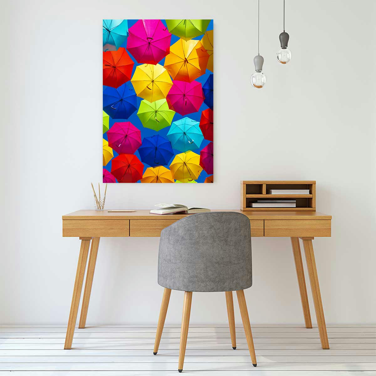 - Tableau ciel de parapluies imprimé sur toile 30x45cm